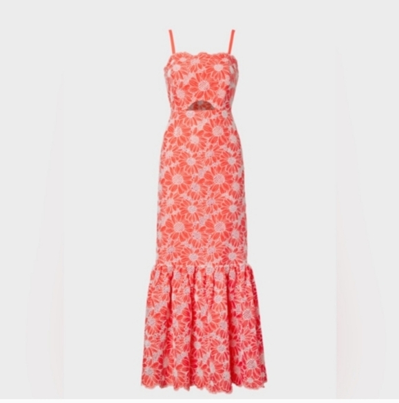 Milly Dresses & Skirts - Milly Breanna Tournesol Eyelet Dress Coral